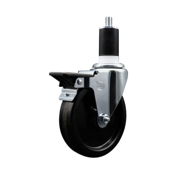 5'' Phenolic Swivel 1-1/2'' Expanding Stem Caster with Brake